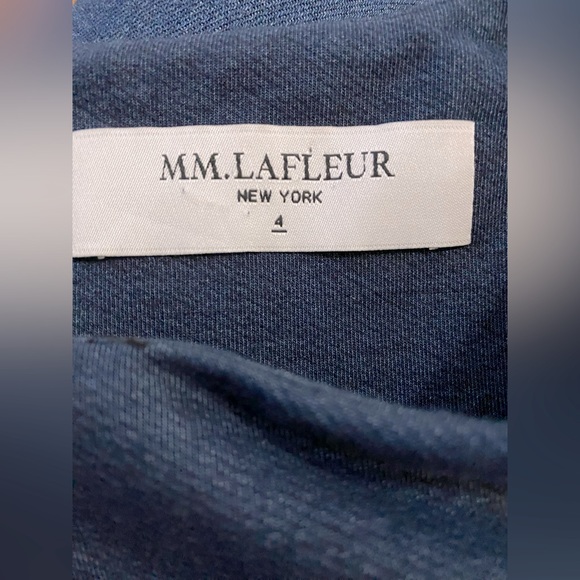 MM LaFleur The Lydia Sheath Dress w Twisted Shoulders in Galaxy Blue - Picture 11 of 12